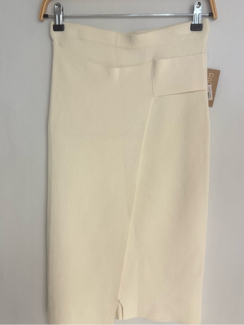 RACHEL ROY Cream Pencil Skirt with Wrap Detail NWT